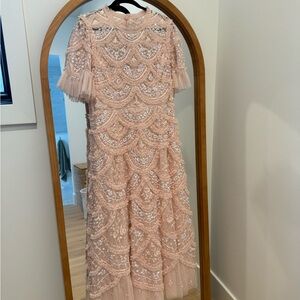 Needle and Thread Carmen Ruffle Gown Blush Embroidered Dress